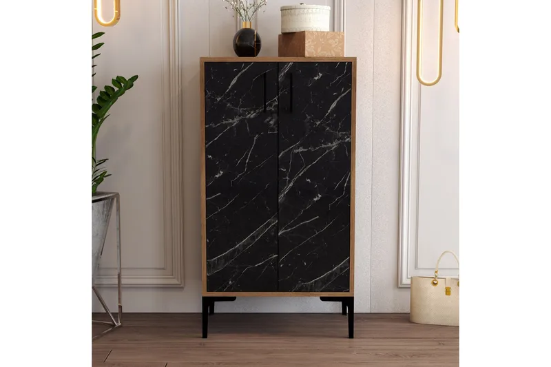 Babice Skoskap 35x60 cm - Valnøtt/Svart - Oppbevaring - Skooppbevaring - Skoskap