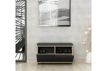 Drago Skoskap 80 cm - Valnøtt/Svart - Oppbevaring - Skooppbevaring - Skoskap