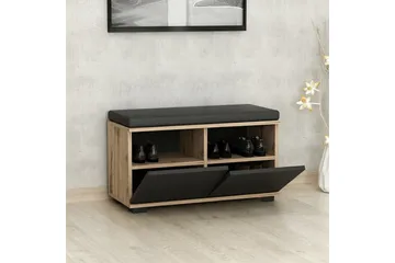 Drago Skoskap 80 cm - Valnøtt/Svart - Oppbevaring - Skooppbevaring - Skoskap