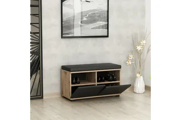 Drago Skoskap 80 cm - Valnøtt/Svart - Oppbevaring - Skooppbevaring - Skoskap