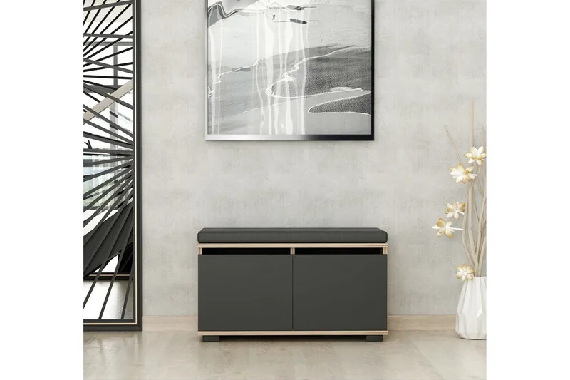 Drago Skoskap 80 cm - Valnøtt/Svart - Oppbevaring - Skooppbevaring - Skoskap