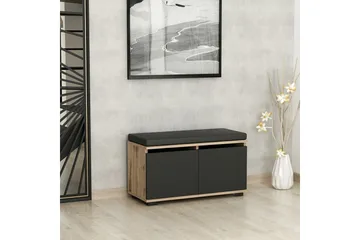 Drago Skoskap 80 cm - Valnøtt/Svart - Oppbevaring - Skooppbevaring - Skoskap