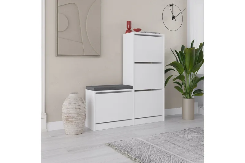 Dude Skoskap 105 cm, Hvit