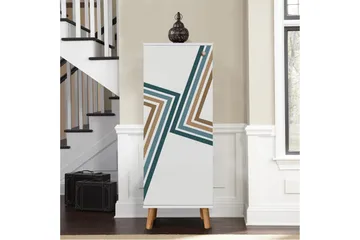 Gelsgan Skoskap 50 cm - Hvit/Blå - Oppbevaring - Skooppbevaring - Skoskap