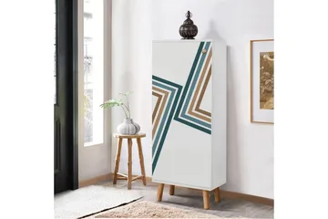 Gelsgan Skoskap 50 cm - Hvit/Blå - Oppbevaring - Skooppbevaring - Skoskap