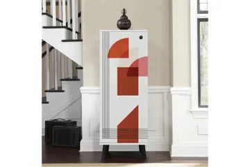 Gelsgan Skoskap 50 cm - Hvit/Rød - Oppbevaring - Skooppbevaring - Skoskap