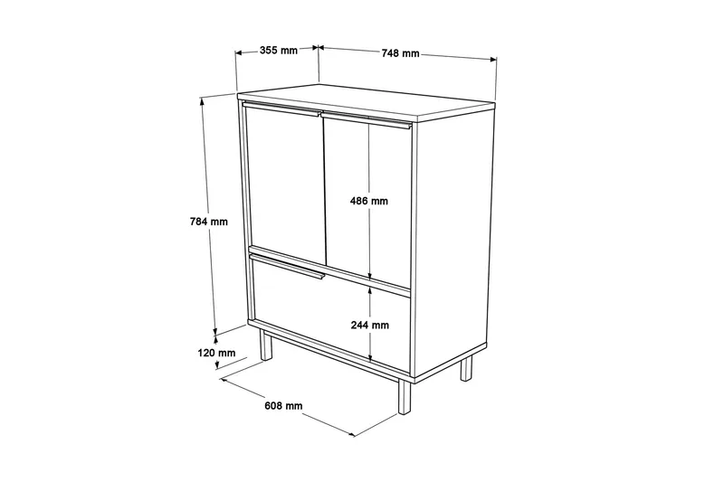 Liyakat Skoskap 74,8 cm - Valnøtt - Oppbevaring - Skooppbevaring - Skoskap