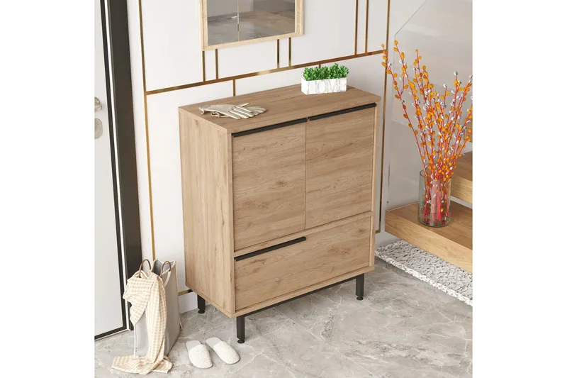 Liyakat Skoskap 74,8 cm - Valnøtt - Oppbevaring - Skooppbevaring - Skoskap