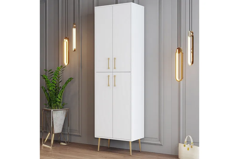 Retzow Skoskap 60 cm - Gull/Hvit - Oppbevaring - Skooppbevaring - Skoskap