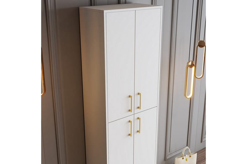 Retzow Skoskap 60 cm - Gull/Hvit - Oppbevaring - Skooppbevaring - Skoskap