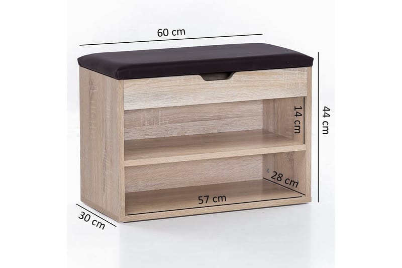Shiheem Skohylle 60x30 cm - Brun - Oppbevaring - Skooppbevaring - Skoskap