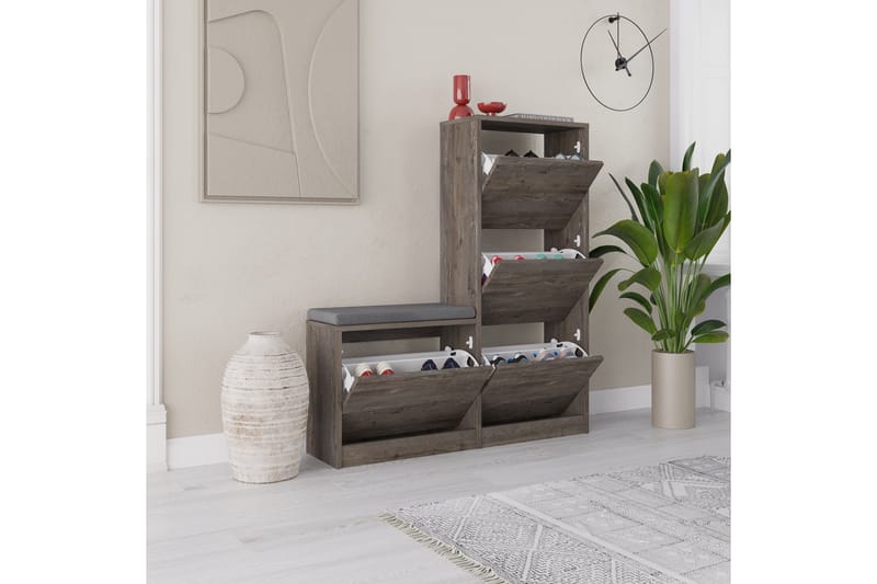 Skoskap Dude 105 cm - Mørkebrun - Oppbevaring - Skooppbevaring - Skoskap
