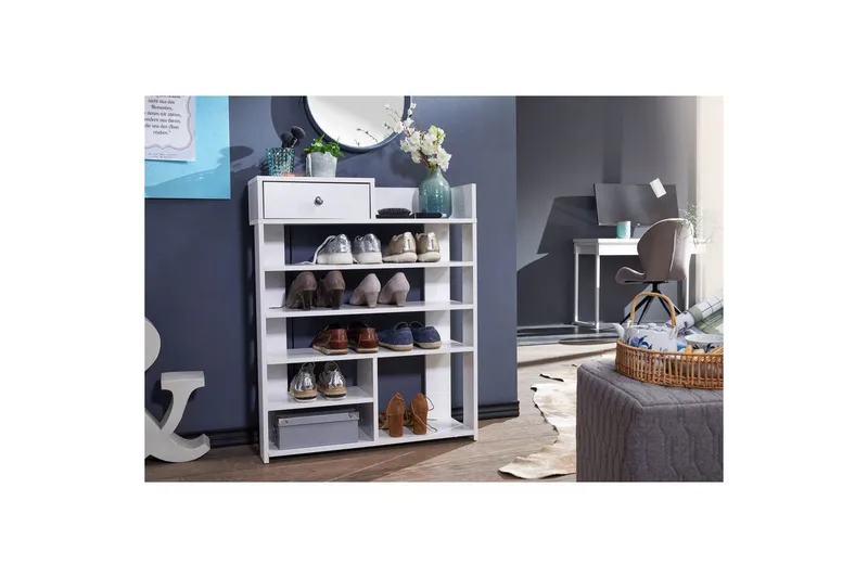 Skoskap Wohnling Foliert sponplate Åpen hylle 1 skuff - Oppbevaring - Skooppbevaring - Skohylle & skostativ