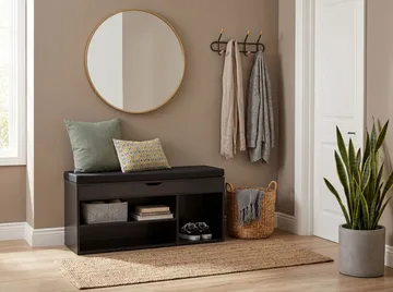 Ulvena skobenk med sittepute 104x51x32 cm - svart - Oppbevaring - Skooppbevaring - Skobenk & skohylle med benk