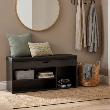 Ulvena skobenk med sittepute 104x51x32 cm - svart - Oppbevaring - Skooppbevaring - Skobenk & skohylle med benk