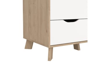 Sumita Garderobe med Speil 147x201 cm - Hvit/Natur - Oppbevaring - Garderober & garderobesystem
