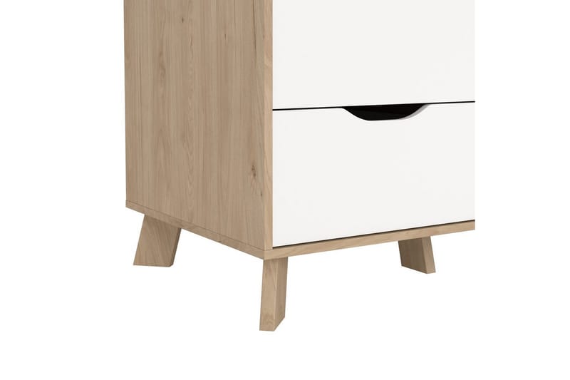 Sumita Garderobe med Speil 147x201 cm - Hvit/Natur - Oppbevaring - Garderober & garderobesystem
