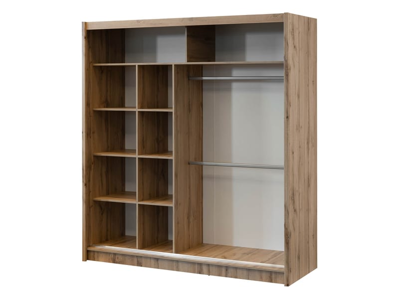 Swanley Garderobeskapeskap med speil 203x215 cm - Brun/Hvit - Oppbevaring - Garderober & garderobesystem