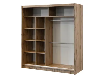 Swanley Garderobeskapeskap med speil 203x215 cm - Brun/Hvit - Oppbevaring - Garderober & garderobesystem