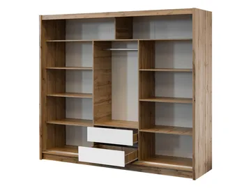 Swanley Garderobeskapeskap med speil 250x215 cm - Brun/Hvit - Oppbevaring - Garderober & garderobesystem