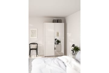 Takeru Garderobe med Speil 119x200 cm - Hvit - Oppbevaring - Garderober & garderobesystem
