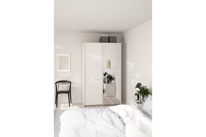 Takeru Garderobe med Speil 119x200 cm - Hvit - Oppbevaring - Garderober & garderobesystem