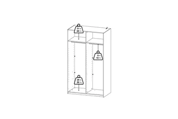 Takeru Garderobe med Speil 119x200 cm - Hvit - Oppbevaring - Garderober & garderobesystem