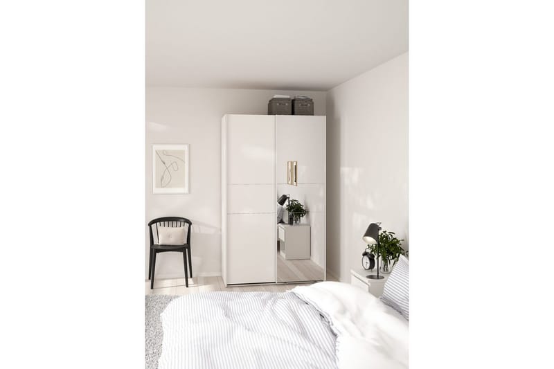 Takeru Garderobe med Speil 119x200 cm - Hvit - Oppbevaring - Garderober & garderobesystem