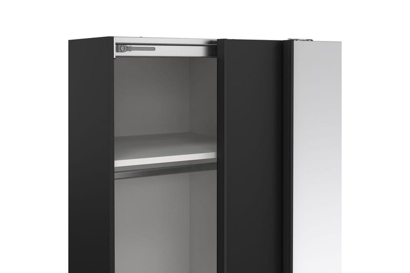 Takeru Garderobe med Speil 119x200 cm - Svart - Oppbevaring - Garderober & garderobesystem