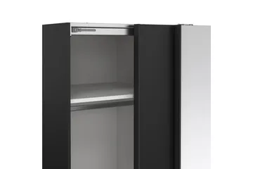 Takeru Garderobe med Speil 119x200 cm - Svart - Oppbevaring - Garderober & garderobesystem