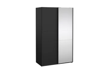 Takeru Garderobe med Speil 119x200 cm - Svart - Oppbevaring - Garderober & garderobesystem