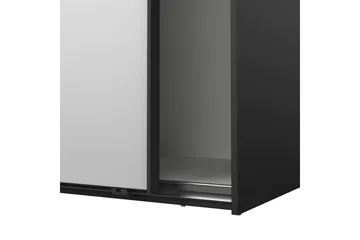 Takeru Garderobe med Speil 119x200 cm - Svart - Oppbevaring - Garderober & garderobesystem