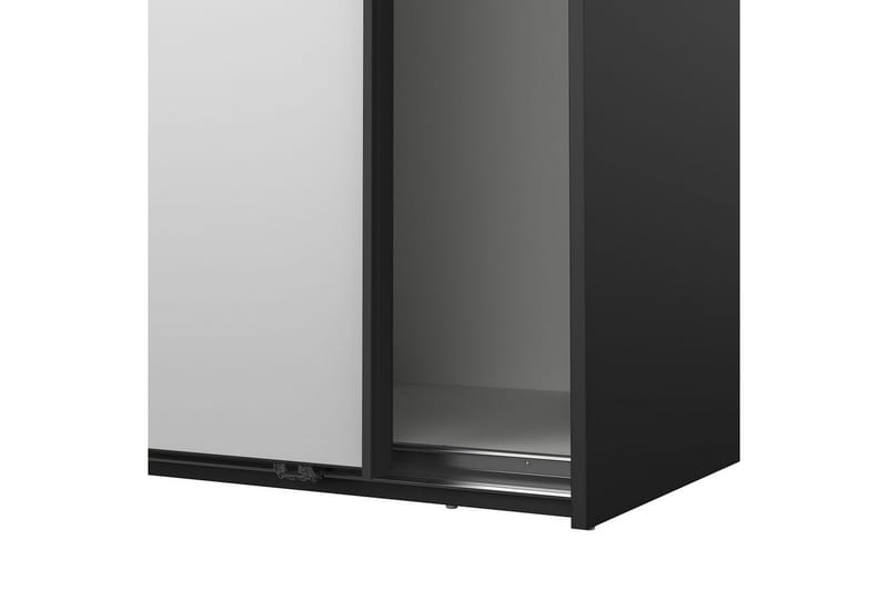 Takeru Garderobe med Speil 119x200 cm - Svart - Oppbevaring - Garderober & garderobesystem