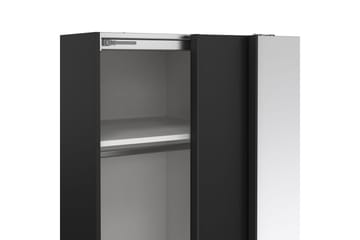Takeru Garderobe med Speil 119x200 cm - Svart - Oppbevaring - Garderober & garderobesystem