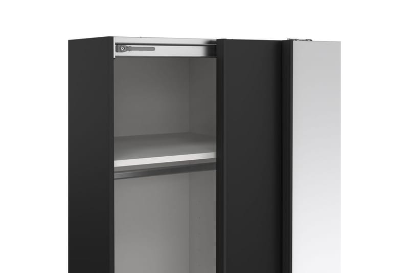 Takeru Garderobe med Speil 119x200 cm - Svart - Oppbevaring - Garderober & garderobesystem
