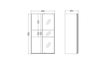Takeru Garderobe med Speil 119x200 cm - Svart - Oppbevaring - Garderober & garderobesystem