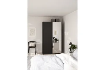 Takeru Garderobe med Speil 119x200 cm - Svart - Oppbevaring - Garderober & garderobesystem