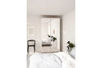 Takeru Garderobe med Speil 119x220 cm - Hvit - Oppbevaring - Garderober & garderobesystem