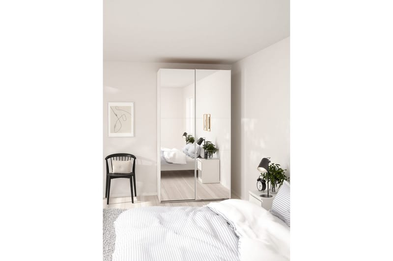 Takeru Garderobe med Speil 119x220 cm - Hvit - Oppbevaring - Garderober & garderobesystem