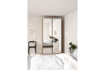 Takeru Garderobe med Speil 119x220 cm - Natur - Oppbevaring - Garderober & garderobesystem