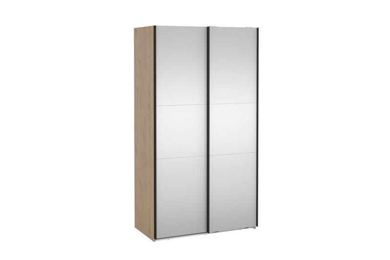 Takeru Garderobe med Speil 119x220 cm - Natur - Oppbevaring - Garderober & garderobesystem