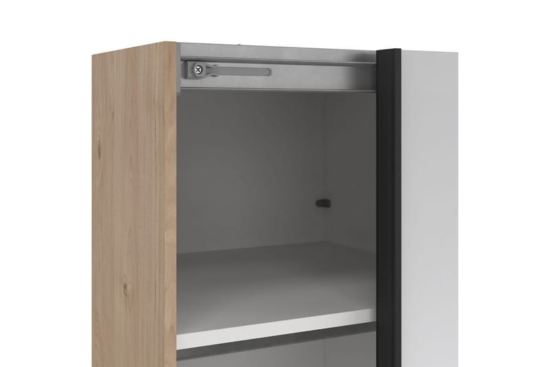 Takeru Garderobe med Speil 119x220 cm - Natur - Oppbevaring - Garderober & garderobesystem