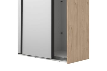 Takeru Garderobe med Speil 119x220 cm - Natur - Oppbevaring - Garderober & garderobesystem