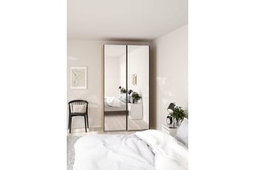 Takeru Garderobe med Speil 119x220 cm - Natur - Oppbevaring - Garderober & garderobesystem