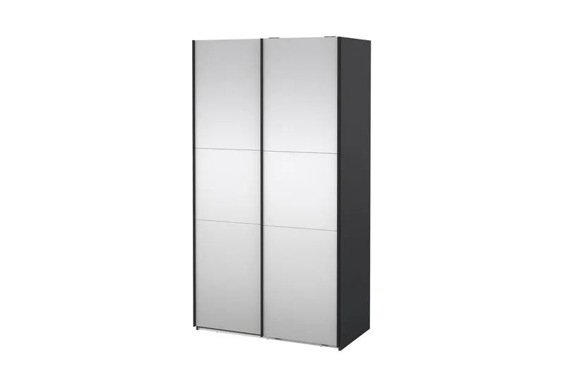 Takeru Garderobe med Speil 119x220 cm, Svart