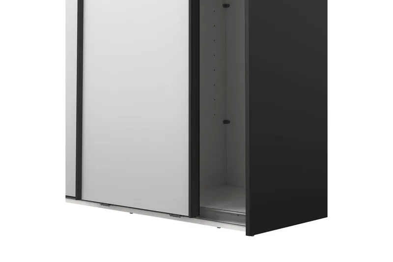 Takeru Garderobe med Speil 119x220 cm - Svart - Oppbevaring - Garderober & garderobesystem