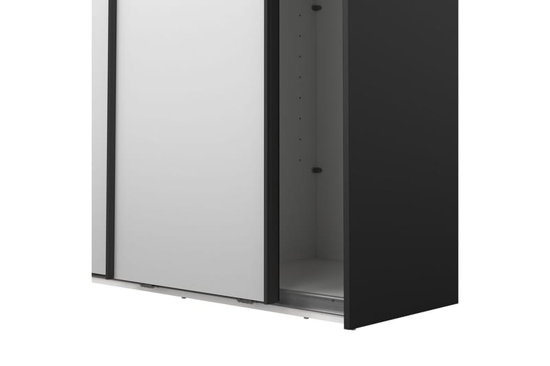 Takeru Garderobe med Speil 119x220 cm - Svart - Oppbevaring - Garderober & garderobesystem