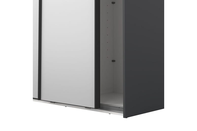 Takeru Garderobe med Speil 119x220 cm - Svart - Oppbevaring - Garderober & garderobesystem