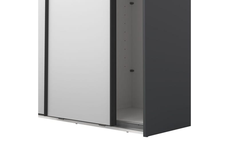 Takeru Garderobe med Speil 119x220 cm - Svart - Oppbevaring - Garderober & garderobesystem
