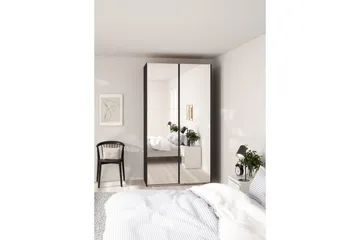 Takeru Garderobe med Speil 119x220 cm - Svart - Oppbevaring - Garderober & garderobesystem